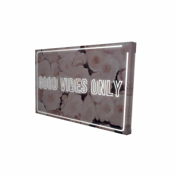Fondo 12 x 18 in. Good Vibes Only-Roses-Print on Canvas FO3335422